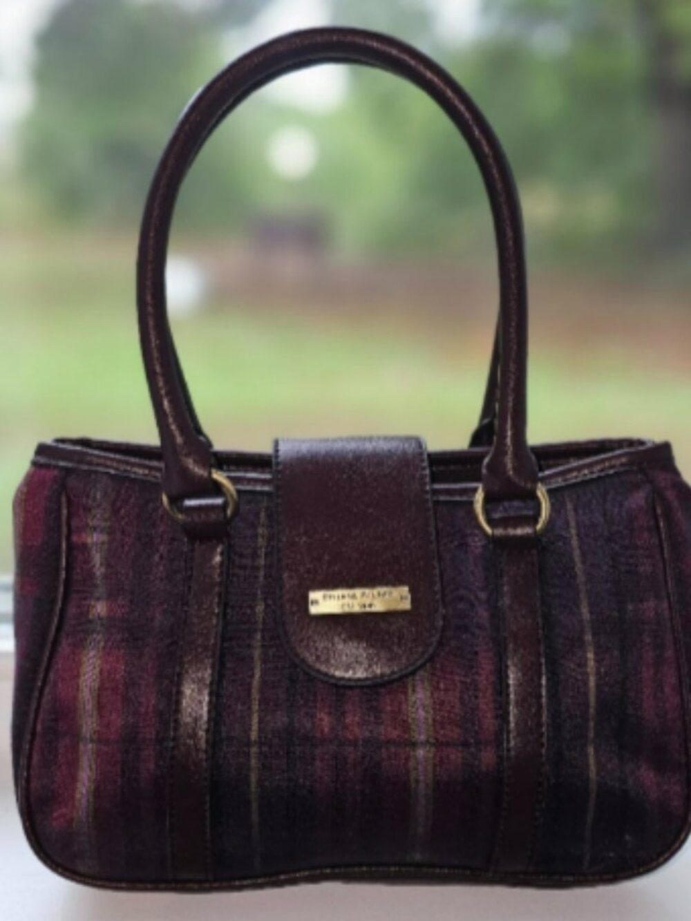 Vintage Etienne Aigner South Hampton Plaid Leather Collection Purse